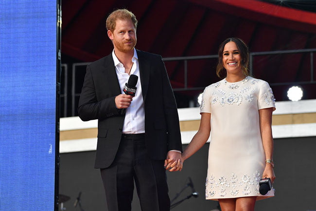 NEW YORK, NY - SEPTEMBER 25: Prince Harry and Meghan Markle at Global Citizen Live on September 25, 2021 in New York City. (Photo by NDZ/Star Max/GC Images)